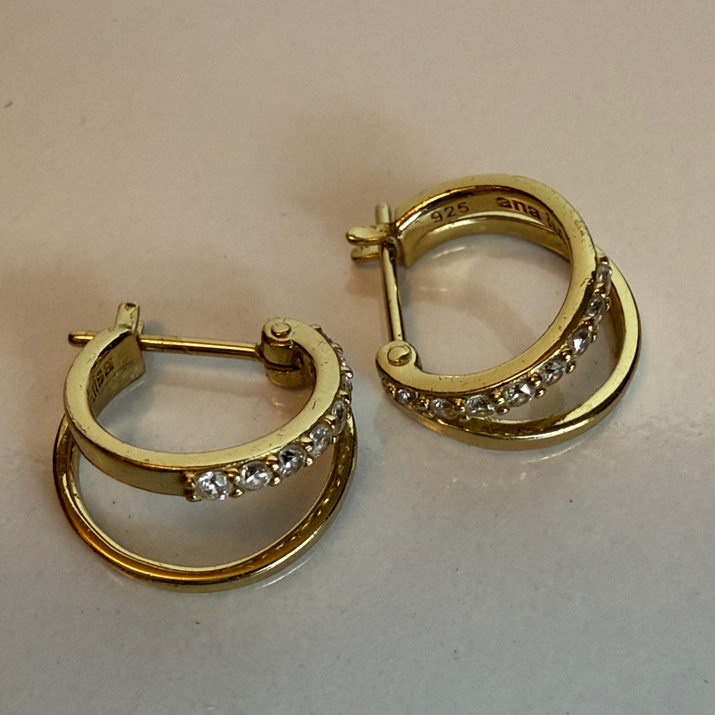 Ana Luisa Sterling Silver Gold Vermeil Huggie Hoop Earrings 79$